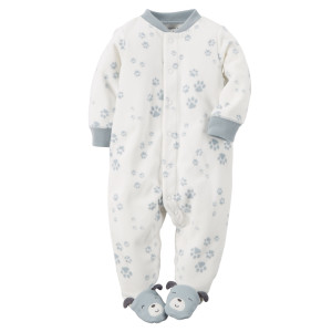 Комбинезон - человечек Carter's Sleep & Play Собачка, на кнопках, микрофлис, 3-6м